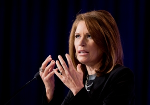 Rep. Michele Bachmann, R-Minn. speaks at the 2014 Values Voter Summit in Washington, Friday, Sept. 26, 2014. Prospective Republican presidential candidates are promoting religious liberty at home and abroad at a gathering of evangelical conservatives, rebuking an unpopular President Barack Obama while skirting divisive social issues that have tripped up the GOP. (AP Photo/Manuel Balce Ceneta)